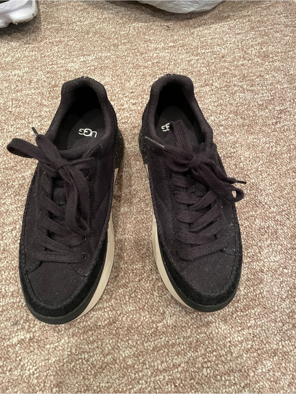 UGG Women’s Black Canvas and Suede Low-Top Sneakers